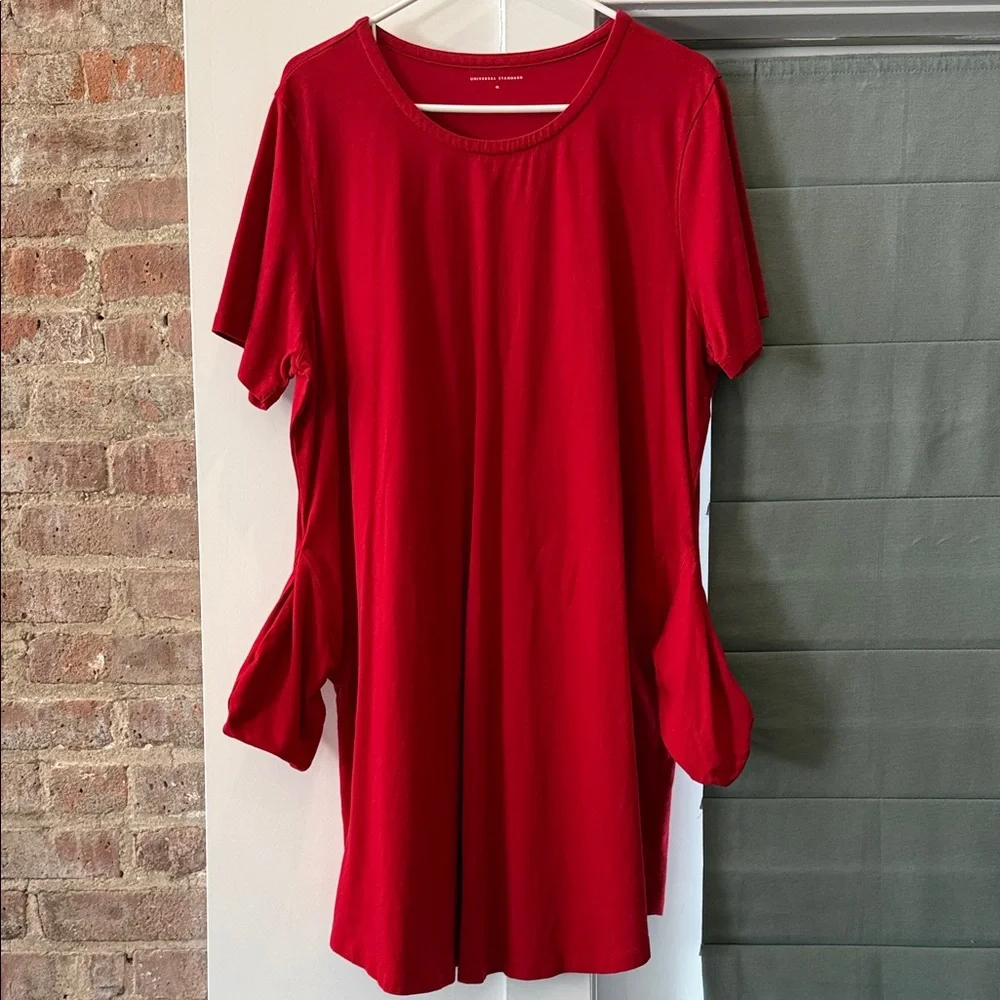 Universal Standard Red Short Sleeve Tunic Dress - Picture 3 of 4